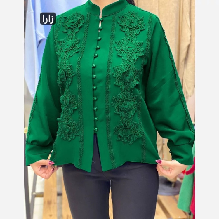 شومیز گل برجسته سایز 40 تا 52