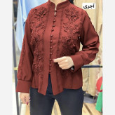 شومیز گل برجسته سایز 40 تا 52