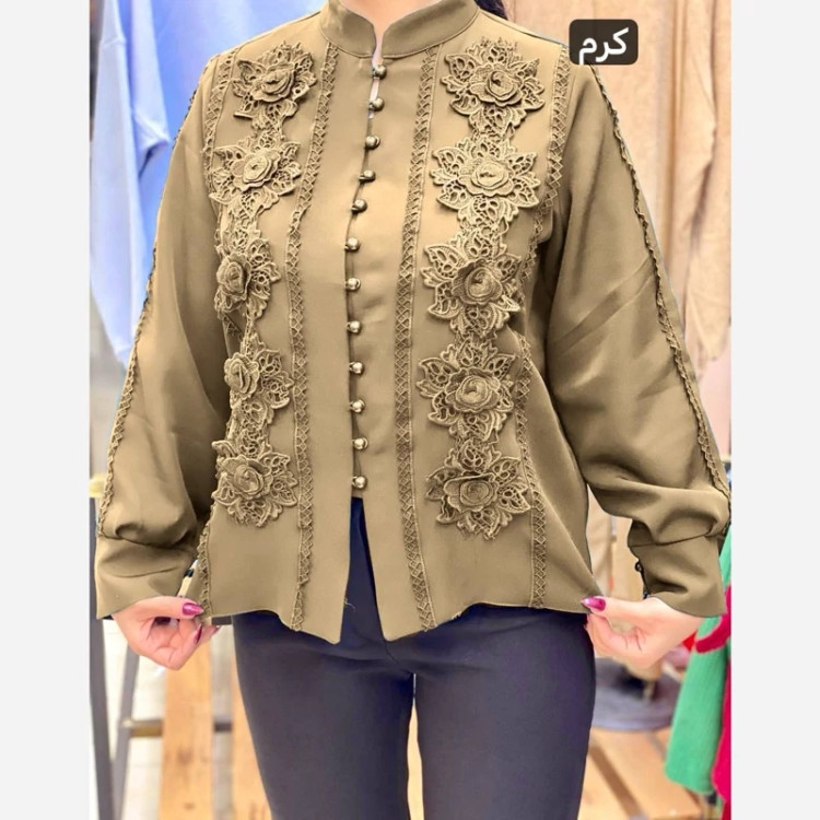 شومیز گل برجسته سایز 40 تا 52