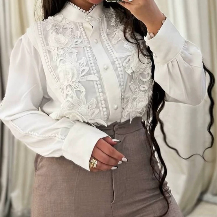 شومیز گل برجسته سایز 40 تا 52