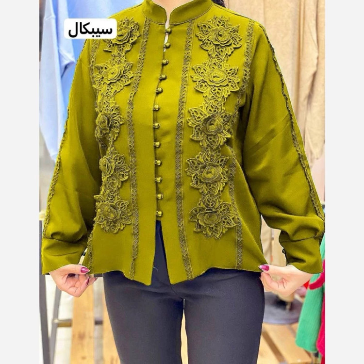 شومیز گل برجسته سایز 40 تا 52