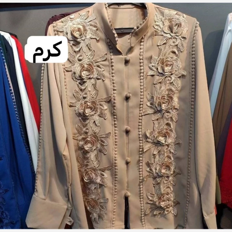 شومیز گل برجسته سایز 40 تا 52