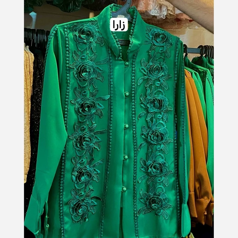 شومیز گل برجسته سایز 40 تا 52