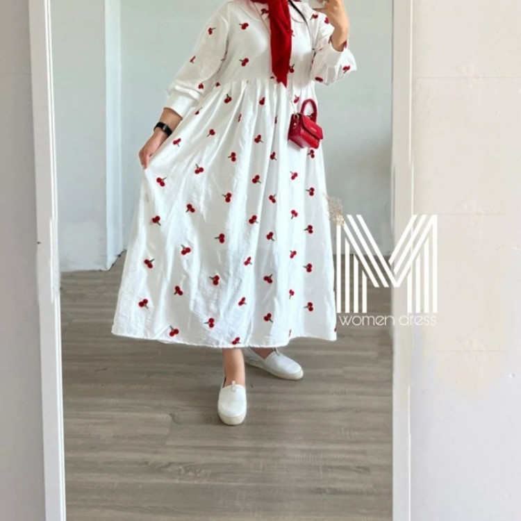 پیراهن بلند آلبالویی سیتا سایز 38تا48