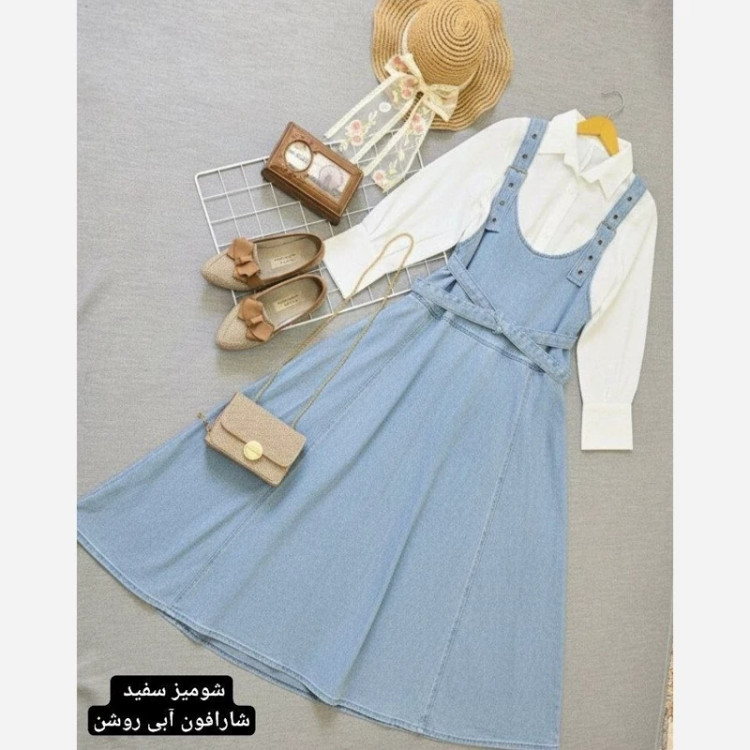 سارافون و شومیز جین تنسل سایز 38 تا 48