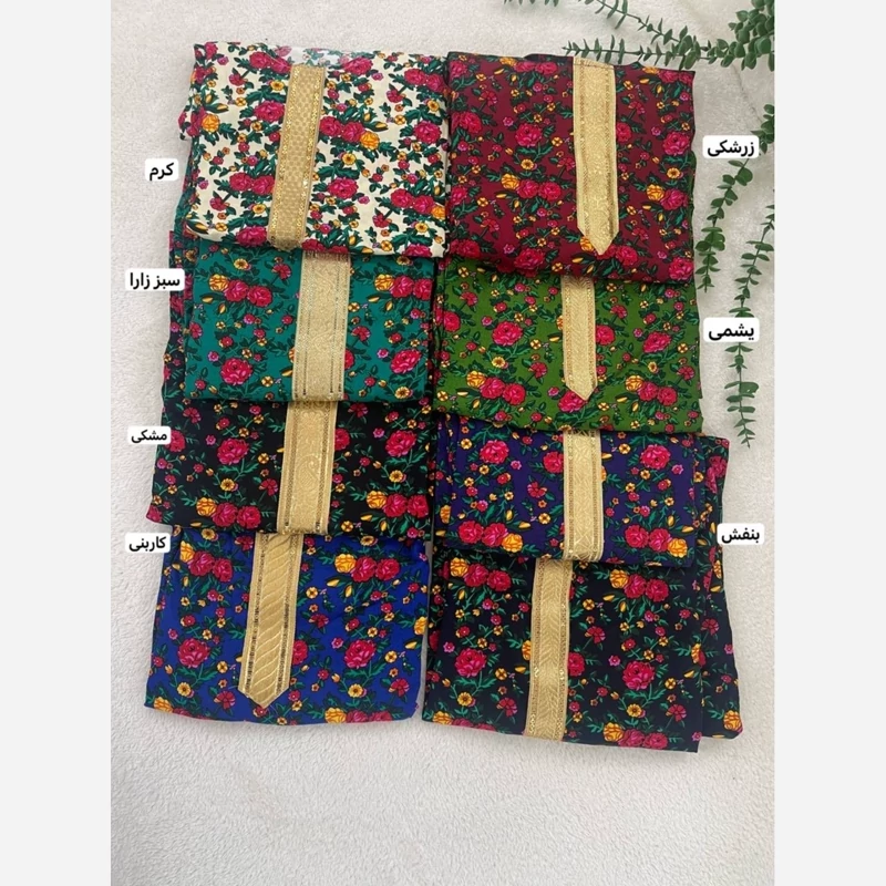 پیراهن ساحلی طلا کوب نخی گل گلی سایز 36تا46