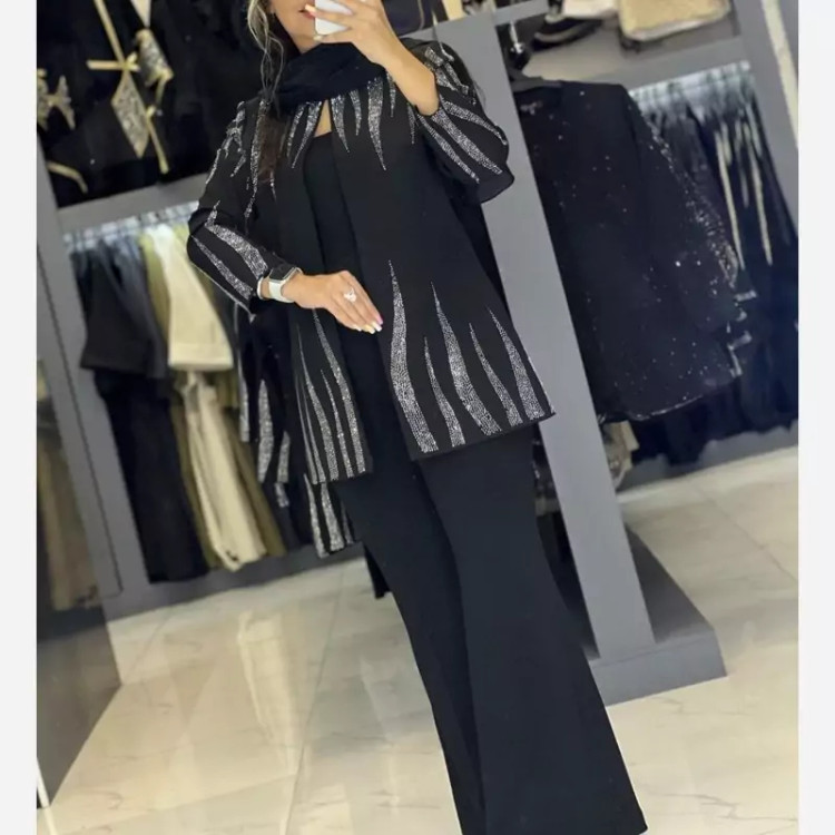 کت تک مازراتی یقه گرد نگین آتشی سایز 40تا50