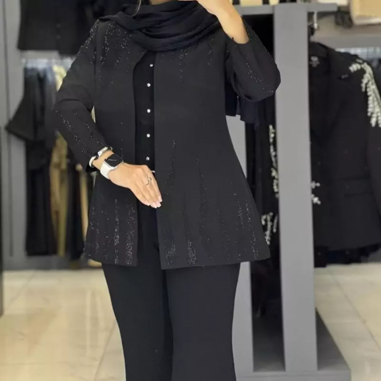 کت تک مازراتی یقه گرد نگین آتشی سایز 40تا50