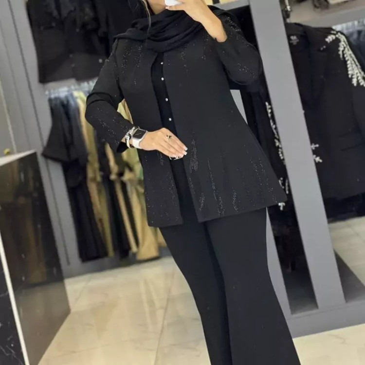 کت تک مازراتی یقه گرد نگین آتشی سایز 40تا50