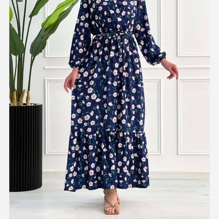 ساحلی گلدار ایتالیایی یقه بندی سایز 38 تا 48