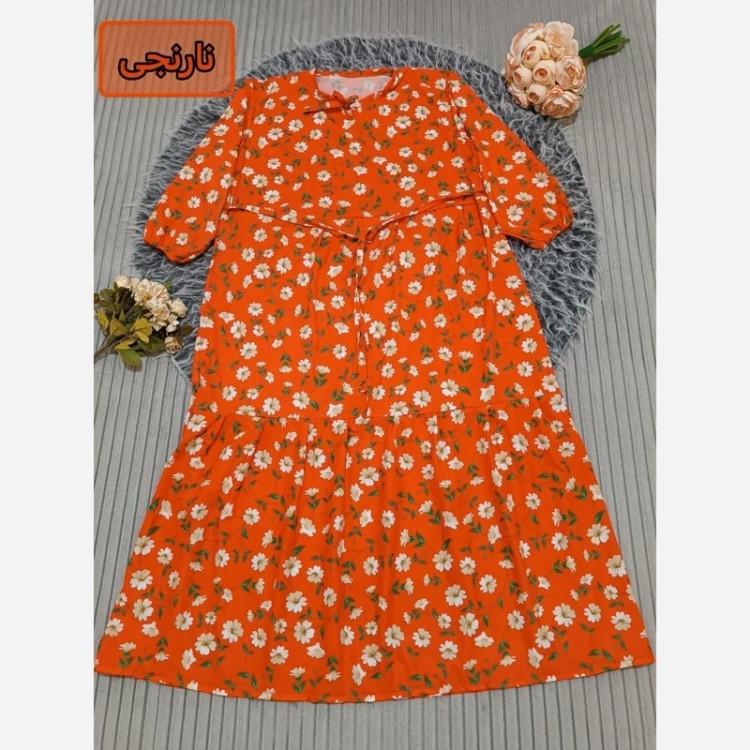 ساحلی گلدار ایتالیایی یقه بندی سایز 38 تا 48