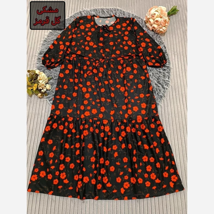 ساحلی گلدار ایتالیایی یقه بندی سایز 38 تا 48