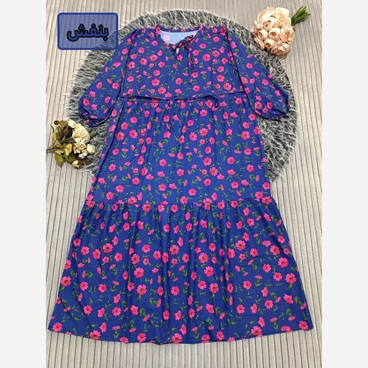 ساحلی گلدار ایتالیایی یقه بندی سایز 38 تا 48