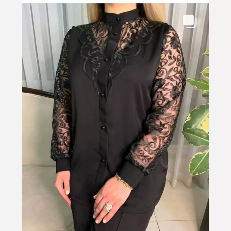 شومیز مجلسی گیپور تیارا سایز 40تا52