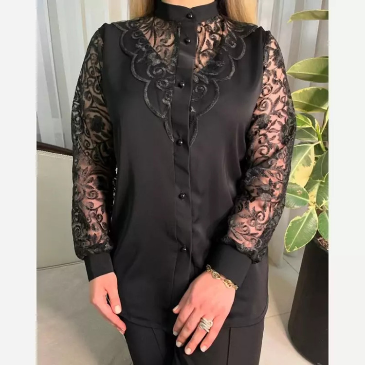 شومیز مجلسی گیپور تیارا سایز 40تا52