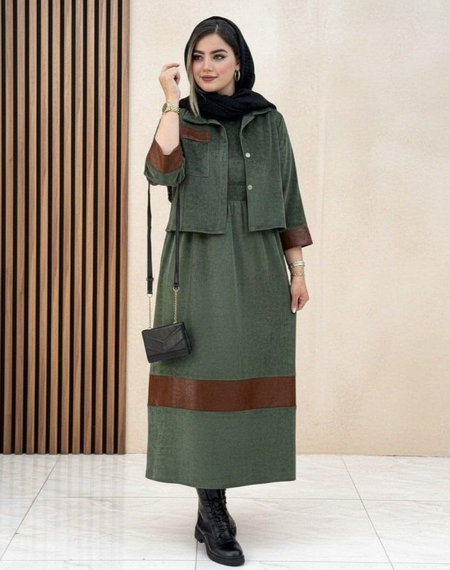 کت وسارافون کژال مخمل کبریتی سایز 38 تا 50