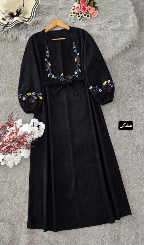 کفتان گلدوزی گلبرگ مخمل کبریتی ریز سایز 40 تا 50
