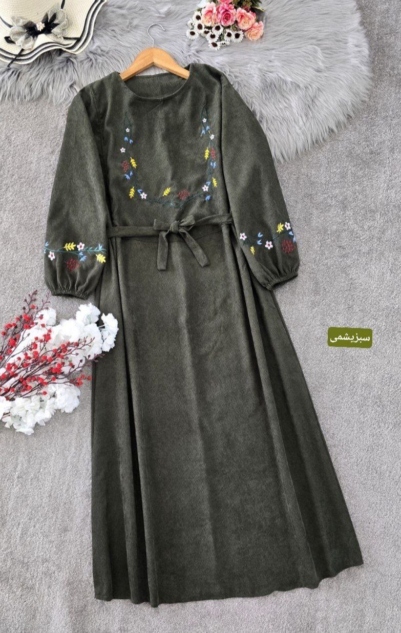 کفتان گلدوزی گلبرگ مخمل کبریتی ریز سایز 40 تا 50