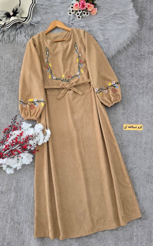 کفتان گلدوزی گلبرگ مخمل کبریتی ریز سایز 40 تا 50