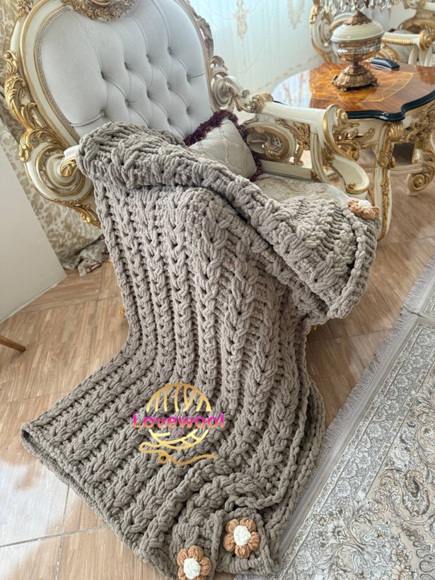 روتختی مخمل آلیزه پافی ترکیه ای دستبافت ابعاد 180 در 240