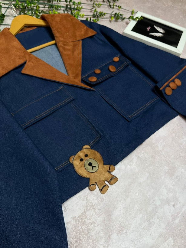 کت نیلا جین پاییزی سایز 38 تا 46