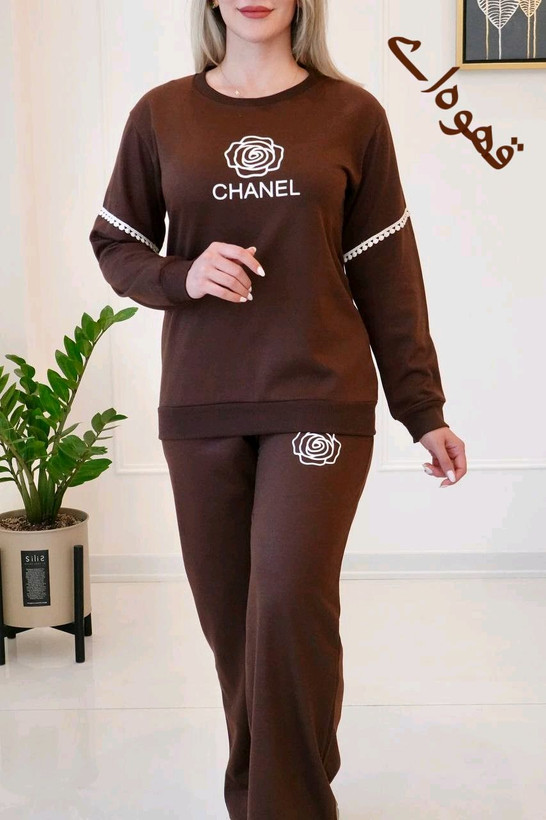 بلوز شلوار دورس آستین گیپور طرح گل سایز 38 تا 48