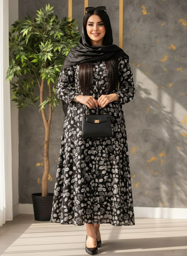 پیراهن الیزه جلو دکمه خنک و سبک سایز ۴۰تا۴۸و۵۰ طبق دورسینه