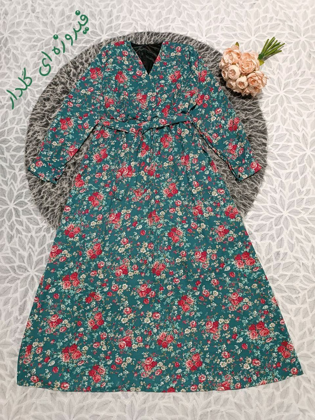 پیراهن کرپ حریر خارجی مهوش سایز ۴۰ تا ۴۸ و ۵۰ طبق دورسینه