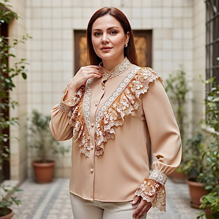 شومیز مزونی نارسیس سایز 40تا52
