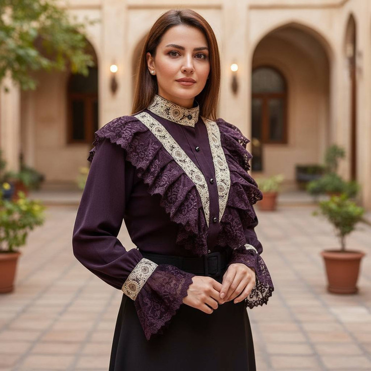 شومیز مزونی نارسیس سایز 40تا52