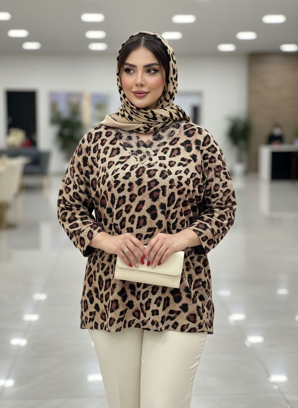 بلوز کیمونو یقه هفت نگینی سایز ۳۸ تا ۵۲