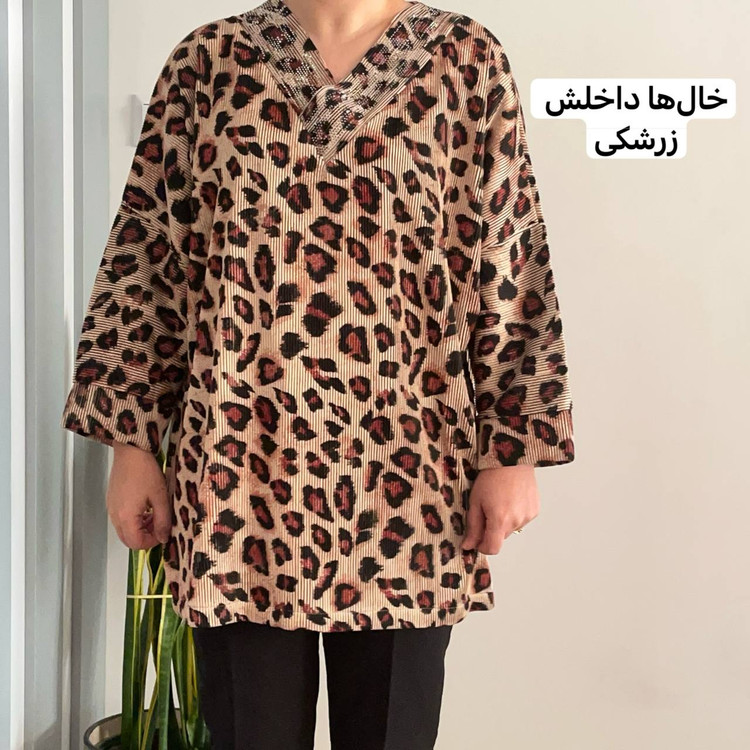 بلوز کیمونو یقه هفت نگینی سایز ۳۸ تا ۵۲