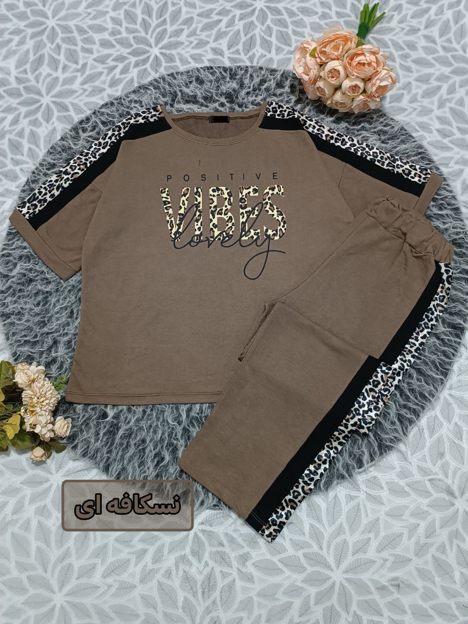 ست تیشرت شلوار پلنگی چهارفصل سایز ۳۸ تا ۴۸