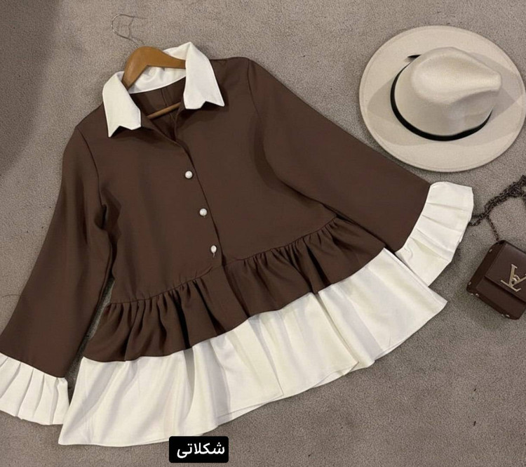 مانتو عروسکی پرواز سایز ۴۰ تا ۴۸ خرجکار چین دار رنگ گلبهی ارساله