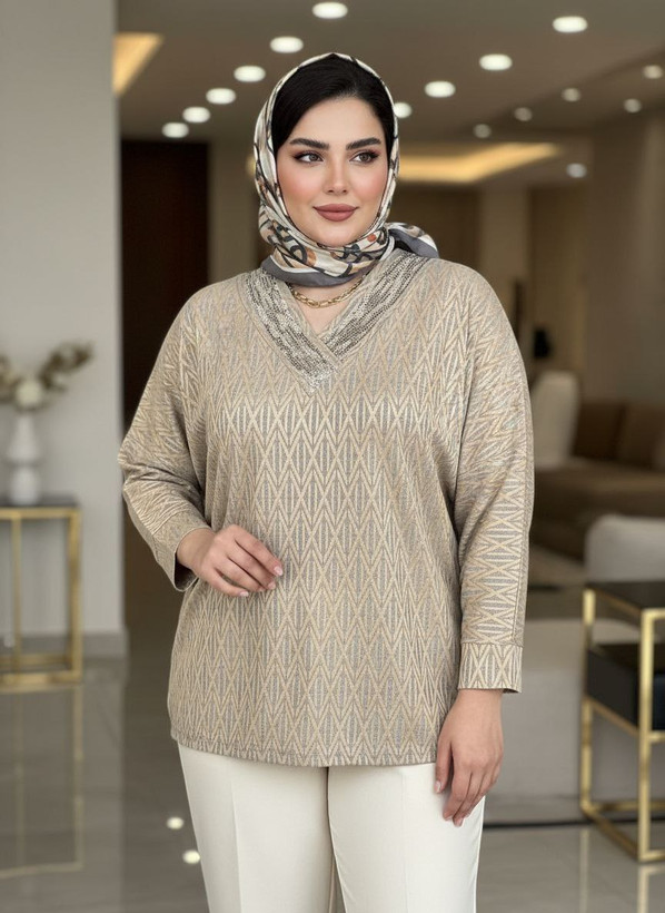 شومیز نگین دار کیمانو مدل یاس سایز ۴۲ تا ۴۴