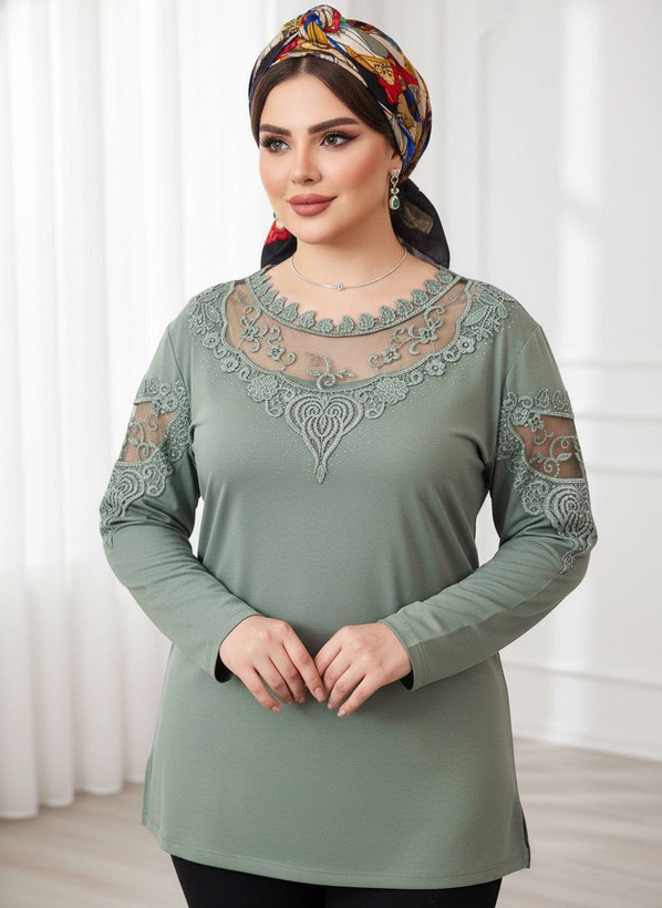 شومیز گیپوری نگین دار مدل دلسا سایز ۳۸ تا ۵۰