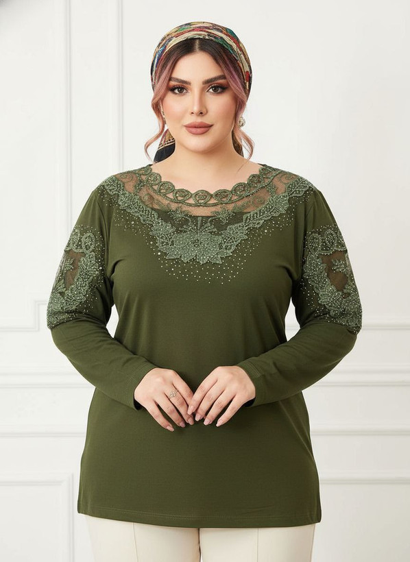 شومیز گیپوری نگین دار مدل گلسا سایز ۳۸ تا ۵۰