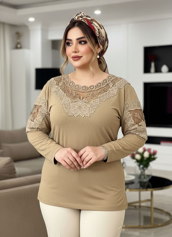 شومیز گیپوری نگین دار مدل گلسا سایز ۳۸ تا ۵۰