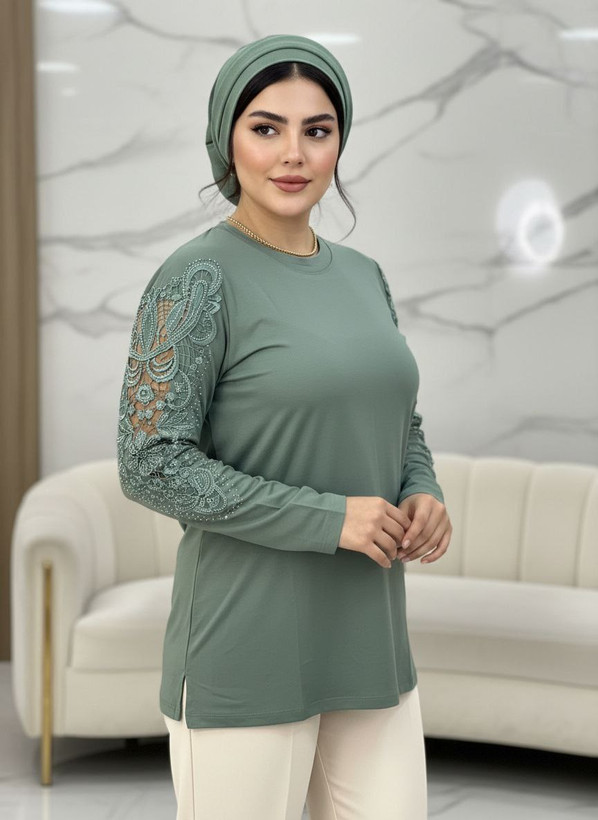 شومیز گیپوری نگین دار مدل سوگل سایز ۳۸ تا ۵۰