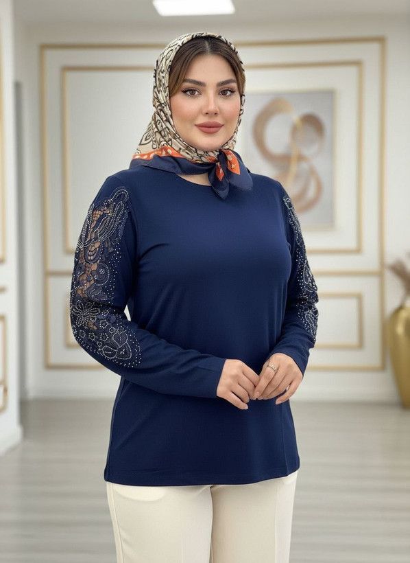 شومیز گیپوری نگین دار مدل سوگل سایز ۳۸ تا ۵۰