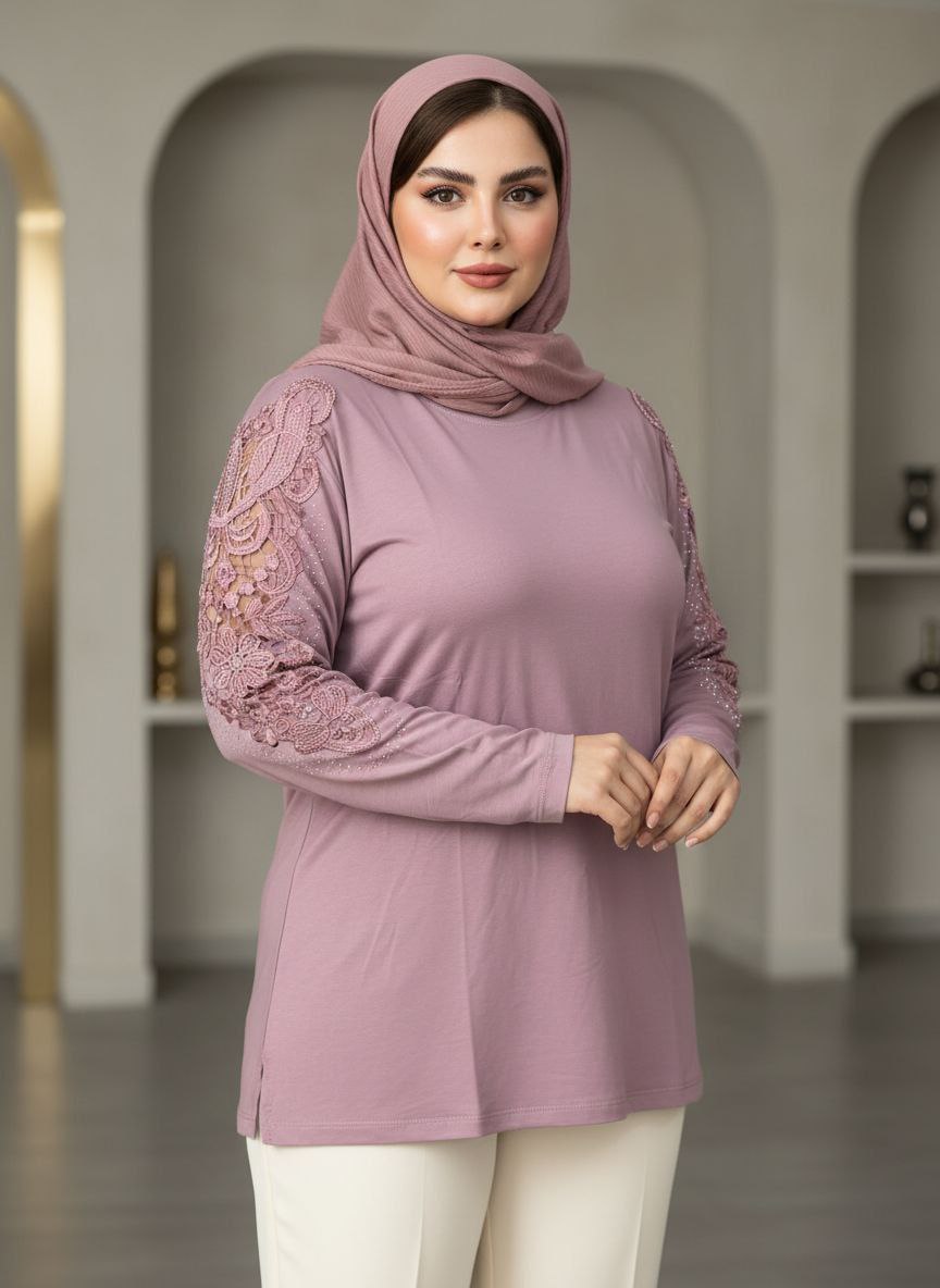شومیز گیپوری نگین دار مدل سوگل سایز ۳۸ تا ۵۰