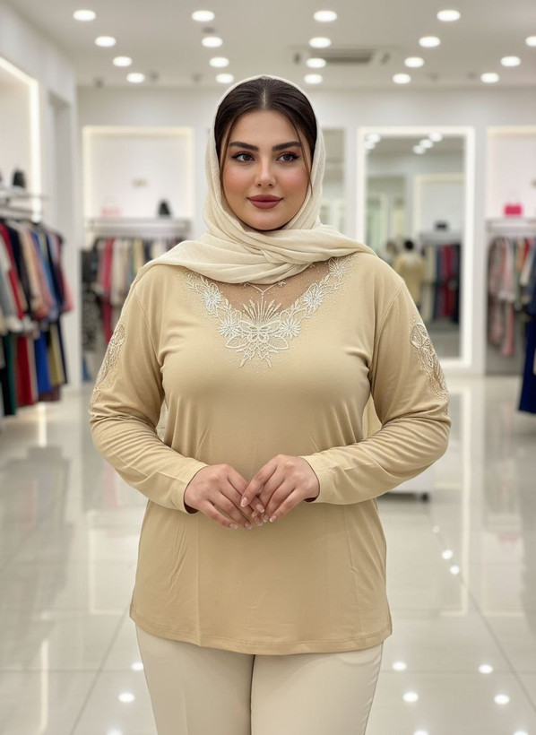 شومیز گیپوری نگین دار مدل مهگل سایز ۳۸ تا ۵۰