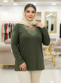 شومیز گیپوری نگین دار مدل مهگل سایز ۳۸ تا ۵۰