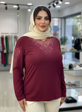 شومیز گیپوری نگین دار مدل مهگل سایز ۳۸ تا ۵۰