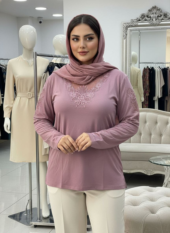 شومیز گیپوری نگین دار مدل مهگل سایز ۳۸ تا ۵۰
