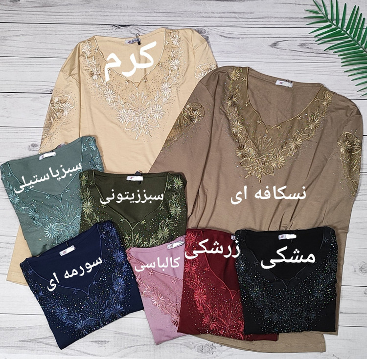 شومیز گیپوری نگین دار مدل مهگل سایز ۳۸ تا ۵۰