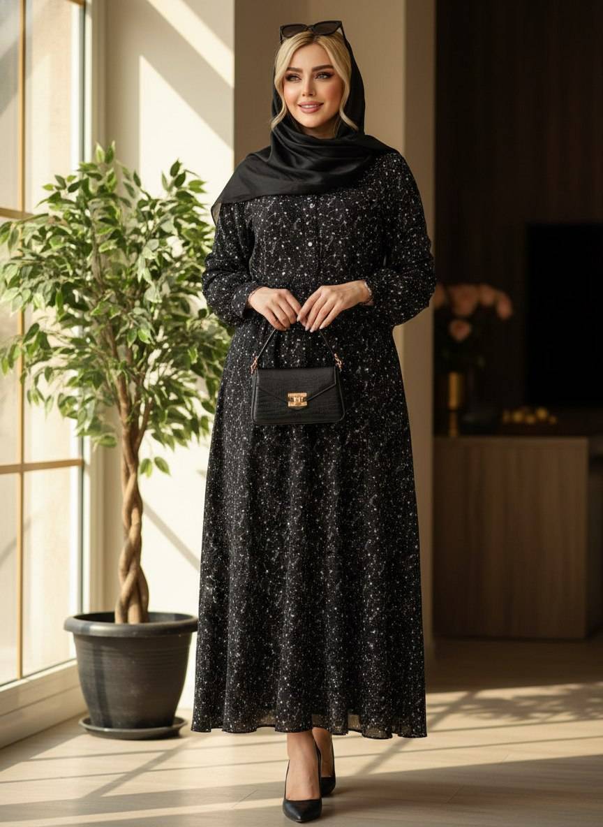 پیراهن الیزه جلو دکمه سایز ۴۰ تا ۵۰
