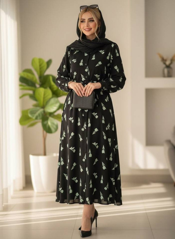 پیراهن الیزه جلو دکمه سایز ۴۰ تا ۵۰