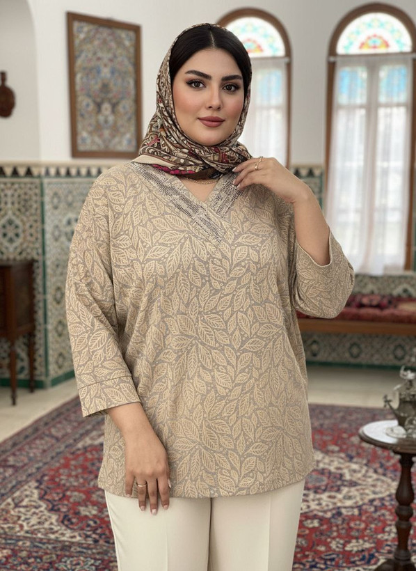 شومیز نگین دار کیمانو مدل تابان عیدانه سایز ۴۶ تا ۵۴