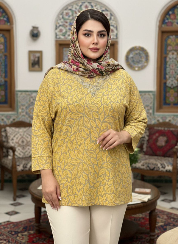 شومیز نگین دار کیمانو مدل تابان عیدانه سایز ۴۶ تا ۵۴
